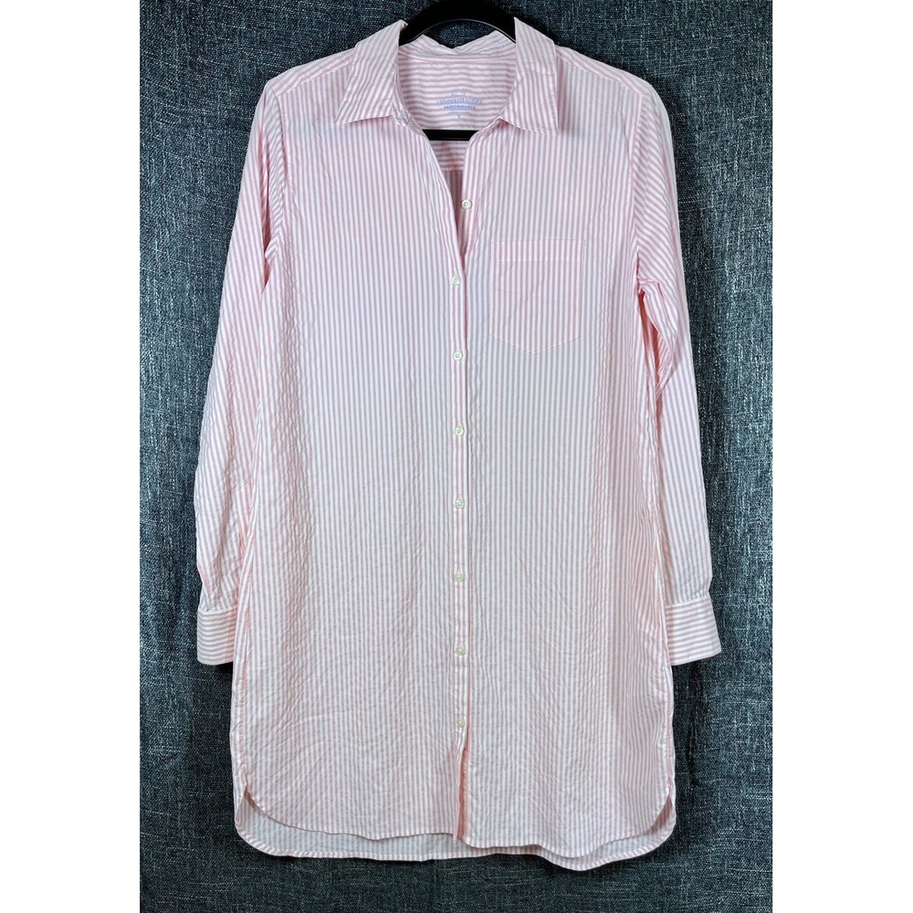 $138 NWT Vineyard Vines Sz S Harbor Shirt Dress Coral Stripe Coverup Perf UPF30